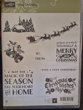 Stampin' Up! Cozy Christmas Clear Stamp Set - Black Artwork